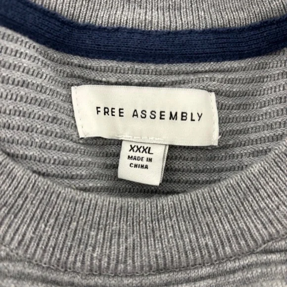 Gray Ribbed Crew Neck Pullover Sweater Size XXXL Workwear Neutral - Picture 2 of 13